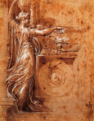 Estudo da Virgem para a igreja de Detached, por Francesco Parmigianino (1503-1540) de Parmigianino
