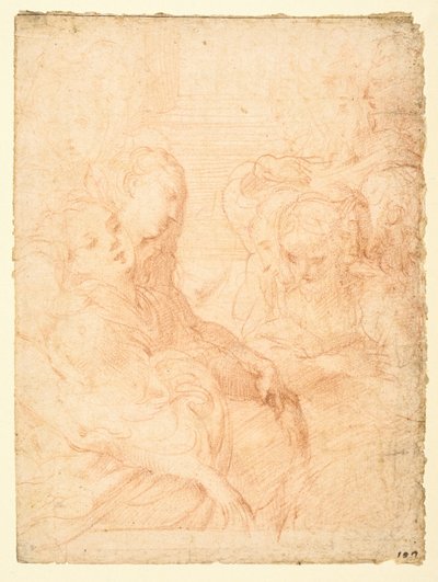 Grupo de mulheres (recto) de Parmigianino