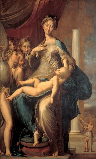 Madonna de pescoço comprido (Madonna de pescoço comprido), pintura de Girolamo Fra Mazzola dit PARMIGIANINO de Parmigianino