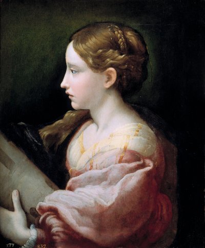 "" Sainte Barbe "" Peinture de Francesco Mazzola O Parmigianino dit Le Parmesan (1503-1540) vers 1522 Museo del Prado, Madrid de Parmigianino