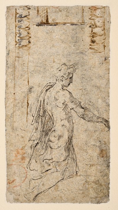 Estudo de um jovem ajoelhado (verso) de Parmigianino