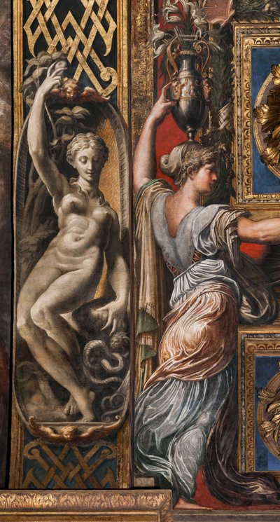 As Três Virgens Sábias e as Três Virgens Loucas, detalhe de 3660863 de Parmigianino