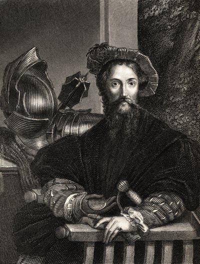 Cristóvão Colombo (1451-1506) (gravura) de Parmigianino