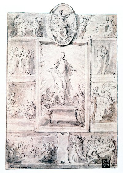 Esboço da composição, c1513-1540 de Parmigianino