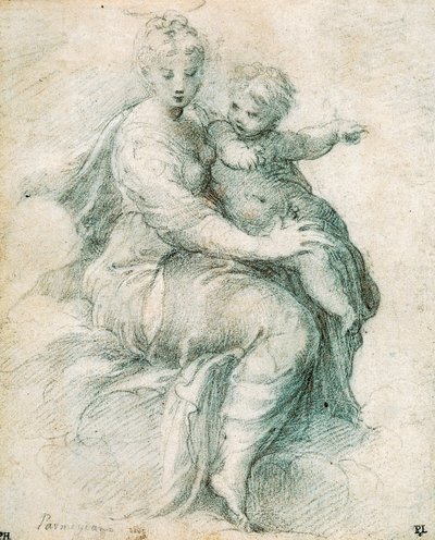 Madonna e criança nas nuvens, c1525. de Parmigianino