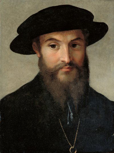 Retrato de um homem barbudo de Parmigianino