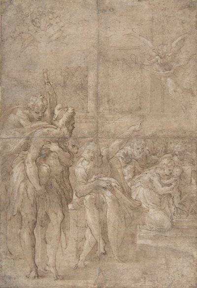 A Adoração dos Pastores, 1524-27. de Parmigianino