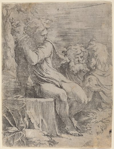 O menino e dois velhos de Parmigianino