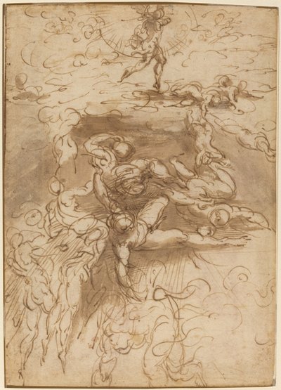 A Queda dos Anjos Rebeldes [reto] de Parmigianino