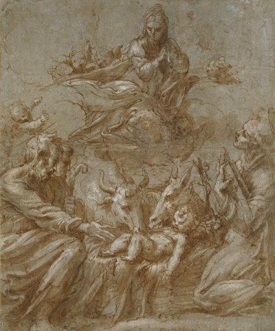 A Natividade de Cristo, c1520s de Parmigianino