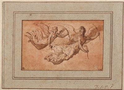Zwei Studien für die Figur des Sieges de Parmigianino