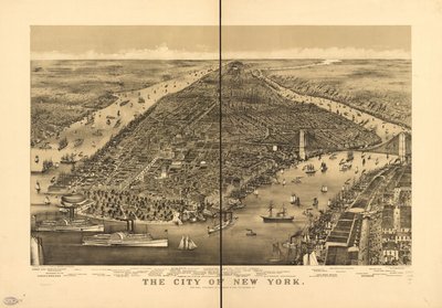 A cidade de Nova York de Parsons and Atwater; Currier and Ives