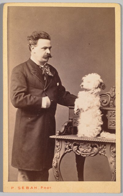 Retrato de um homem e seu cachorro, c. 1880. de Pascal Sébah