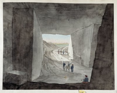 Egipto. Vista interior de uma pedreira no Monte Kattan de Pascal Xavier (after) Coste