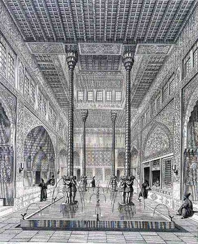 Interior do Palácio de Chahar Bagh, em Isfahan, de 