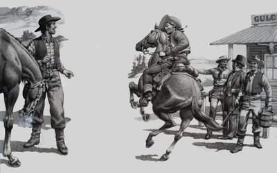 Unidentifizierte Western-Szene von Pat (1907-95) Nicolle