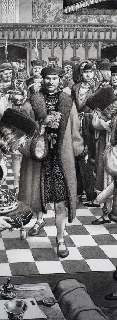 Unbekannte historische Szene von Pat (1907-95) Nicolle