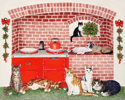 Um lugar quente (acrílico sobre chita) de Pat Scott