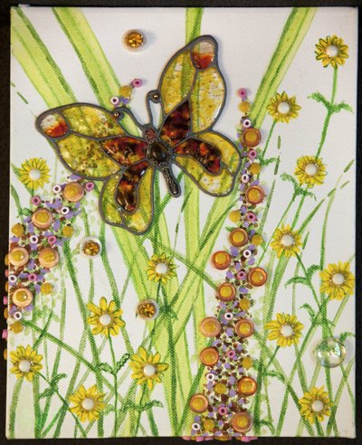 Borboletas, amarelo e castanho, 2016 de Pat Scott