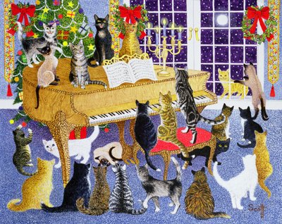 Christmas Chorus (acrílico sobre tela) de Pat Scott