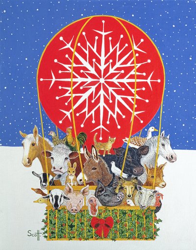 Viagem de Natal (óleo sobre tela) de Pat Scott