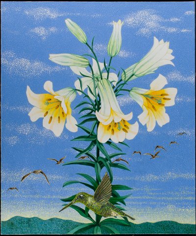 Early Birds, 2011 (acrílico sobre chita) de Pat Scott