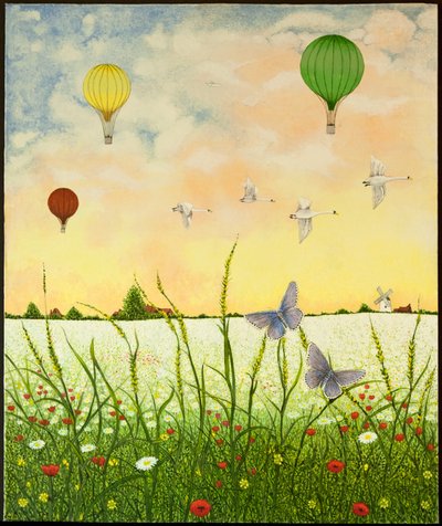 High Flyers, 2011 (acrílico sobre chita) de Pat Scott