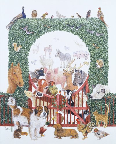 Paz e boa vontade (óleo sobre tela) de Pat Scott