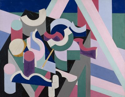 PinturaNature morte, c.1924 (óleo e grafite sobre tela) de Patrick Henry Bruce