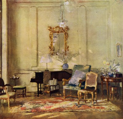 Sala de desenho de Sir James Guthrie (cor litho) de Patrick William Adam
