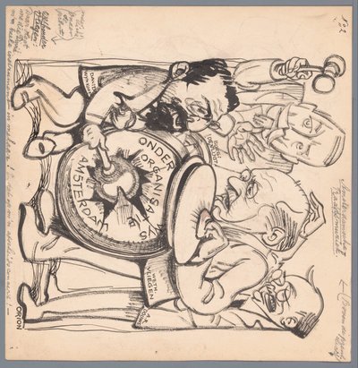 vereadores de Amsterdã Música de Amsterdamsche Raa(d) (título no objeto) de Patricq Kroon (signed by artist)