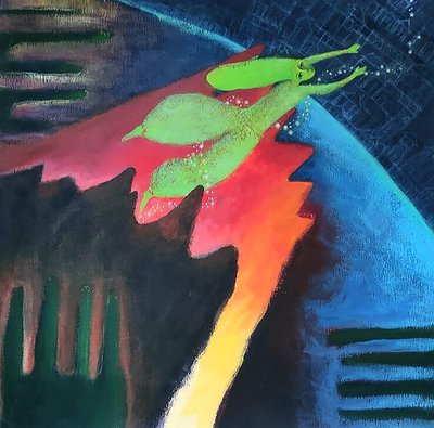 Italo Calvino, O céu de pedra, 2025 (acrílico sobre papel) de Patrizia La Porta