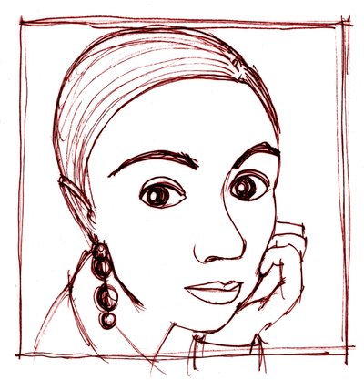Retrato, 2018 (Tinta sobre papel) de Patrizia La Porta