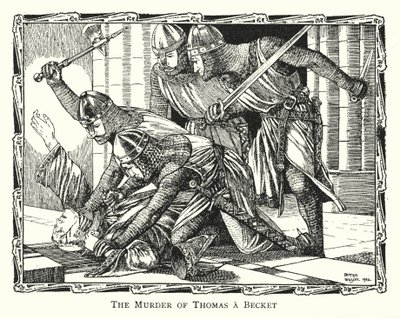 O assassinato de Thomas a Becket (litografia) de Patten (after) Wilson