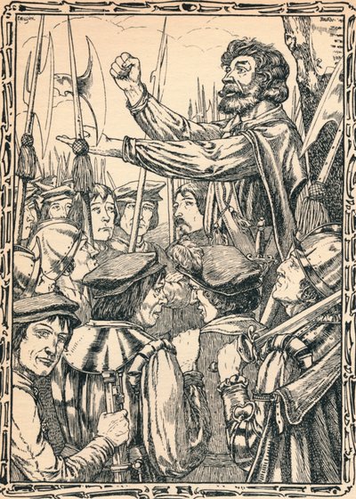 Ket The Tenner dirigindo-se a seus seguidores, 1902 de Patten Wilson