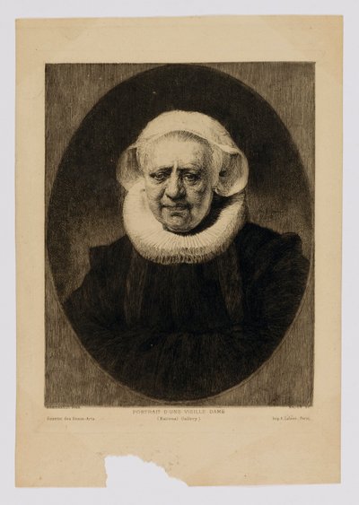 Retrato de uma senhora idosa de Paul Adolphe Rajon