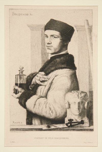 Retrato de Felix Bracquemond de Paul Adolphe Rajon
