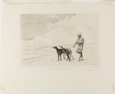 Revezamento de cães no deserto de Paul Adolphe Rajon