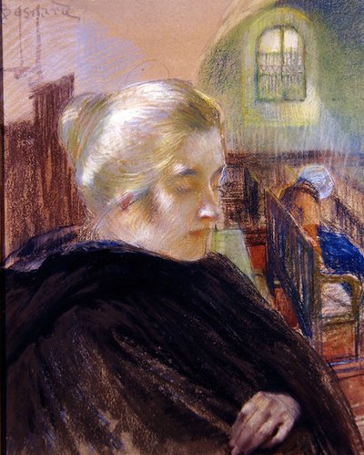 Retrato de Madame Besnard (pastel sobre papel) de Paul Albert (attr. to) Besnard