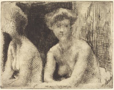 Mulher nua por um espelho de Paul Albert Besnard