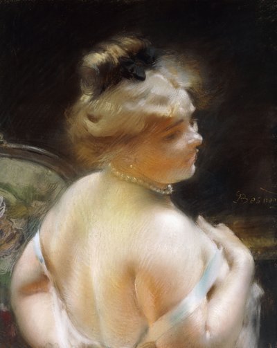 Mulher com um colar de pérolas; Mulher com colar de pérolas, de Paul Albert Besnard