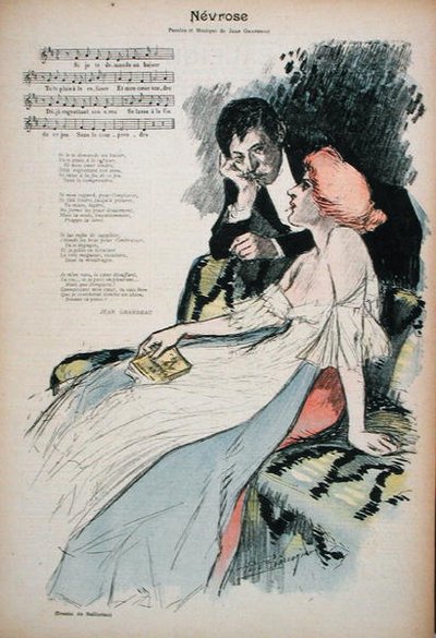 Neurose, ilustração para um poema de Jean Grandeau, c.1896 (cor litho) de Paul Balluriau