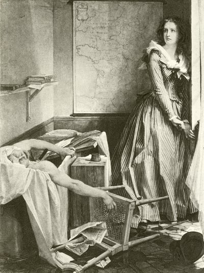 Charlotte Corday e Marat (gravura) de Paul Baudry