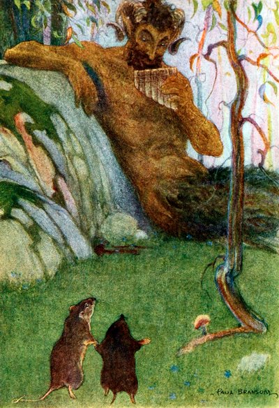 The Piper at the Gates of Dawn from Wind in the Willows, pub. Litografia colorida de 1913, 1913. de Paul Bramson.