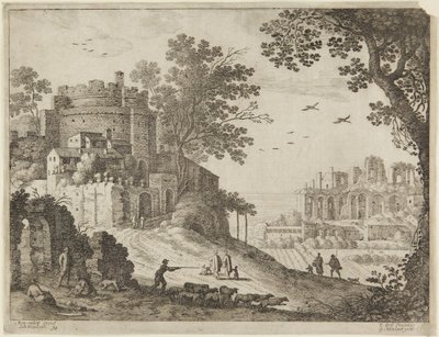 Castelo e pastores de Paul Bril