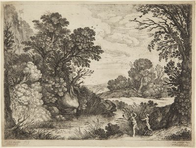 Ninfa e sátiro de Paul Bril