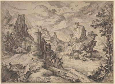 Paisagem fluvial com viajantes de Paul Bril
