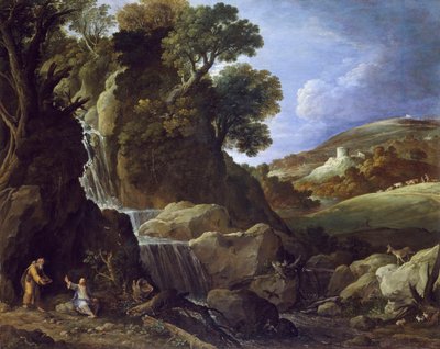 Cristo tentado no deserto, 1626 de Paul Bril