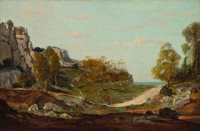 Paisagem de Saint-André, perto de Marselha, c.1865 (óleo sobre painel de madeira) de Paul Camille Guigou