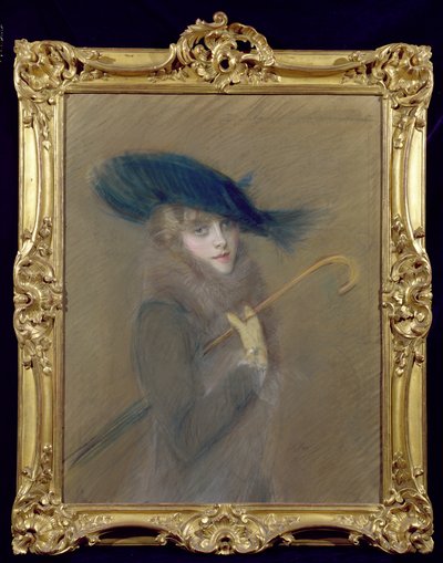Senhora elegante (pastel no papel) de Paul Cesar Helleu